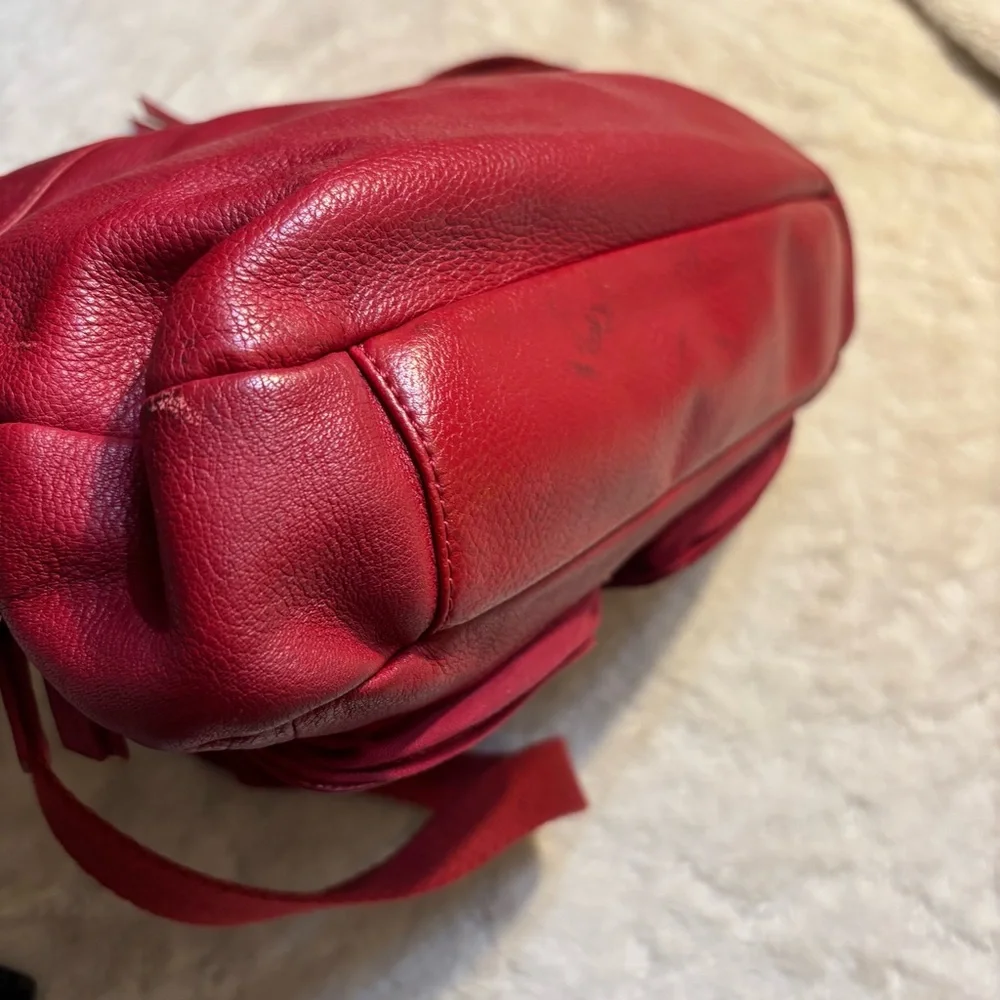 The Sak Bag Red Leather Convertible Shoulder Bag and Crossbody Braided Strap Y2K